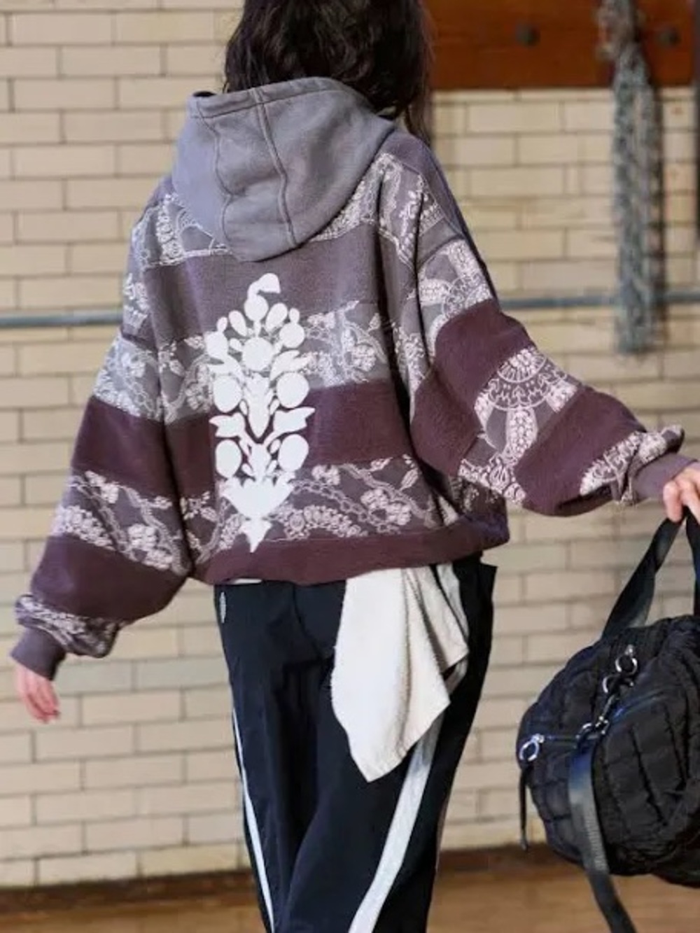 Free People Movement Final Call Bandana Logo Hoodie Size M